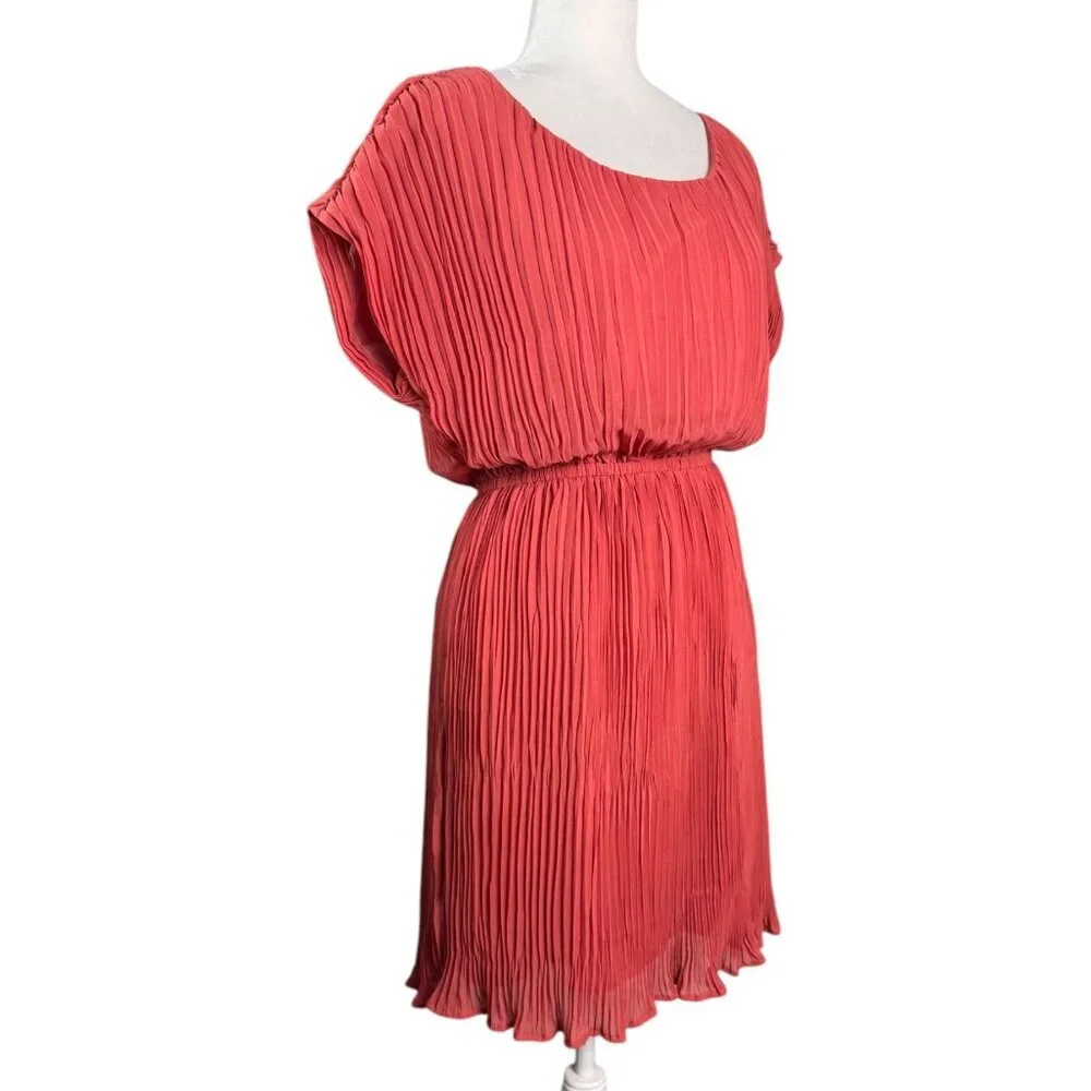 Madewell Artemis Brick Dust Pleated Mini Dress #C0925 Women's Size Small